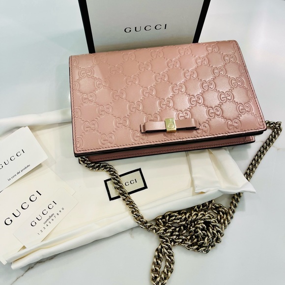 GUCCI - Guccissima Signature Bow WOC/Small Crossbody In Excellent Condition - Picture 14 of 16